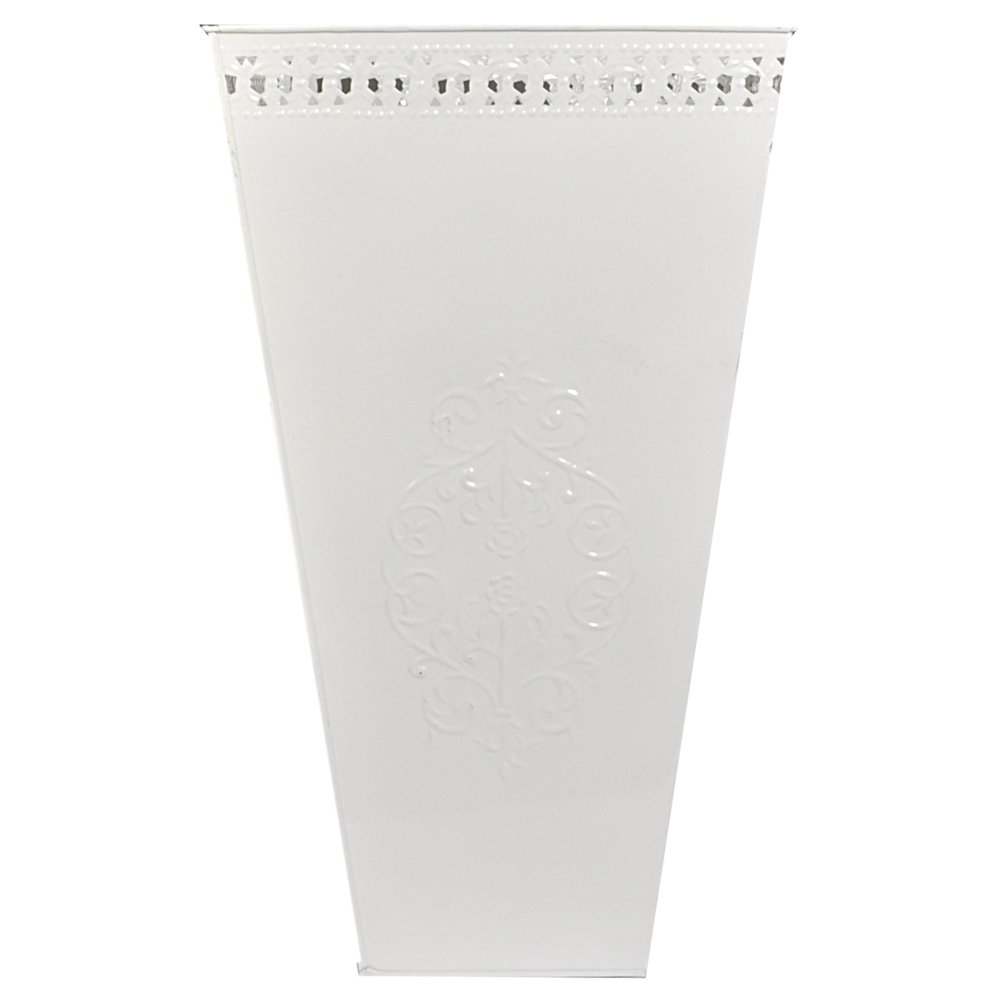 Metallvase Ornament weiß, Ø 35 x 60 cm