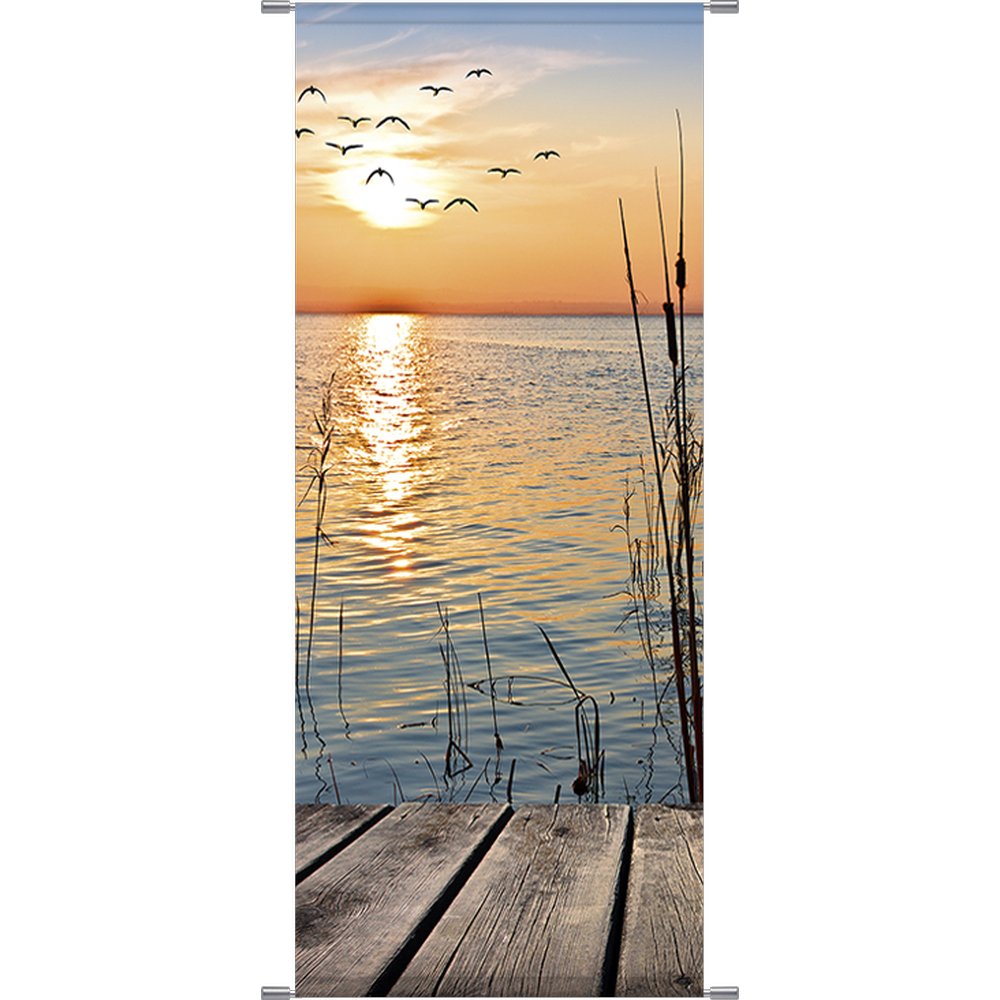 Banner Sonnenuntergang See, 75 x 180 cm