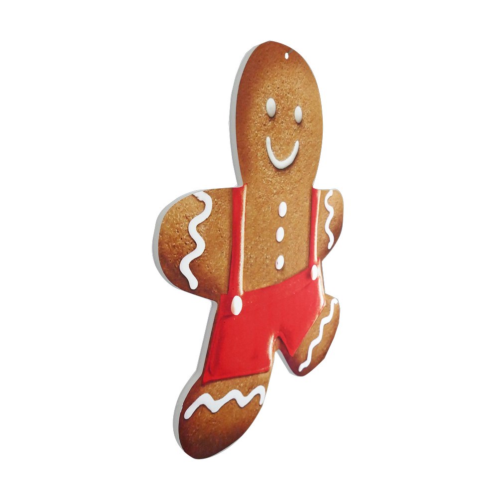 Lebkuchen Mann 2D braun/weiß, B 46 x H 55 cm