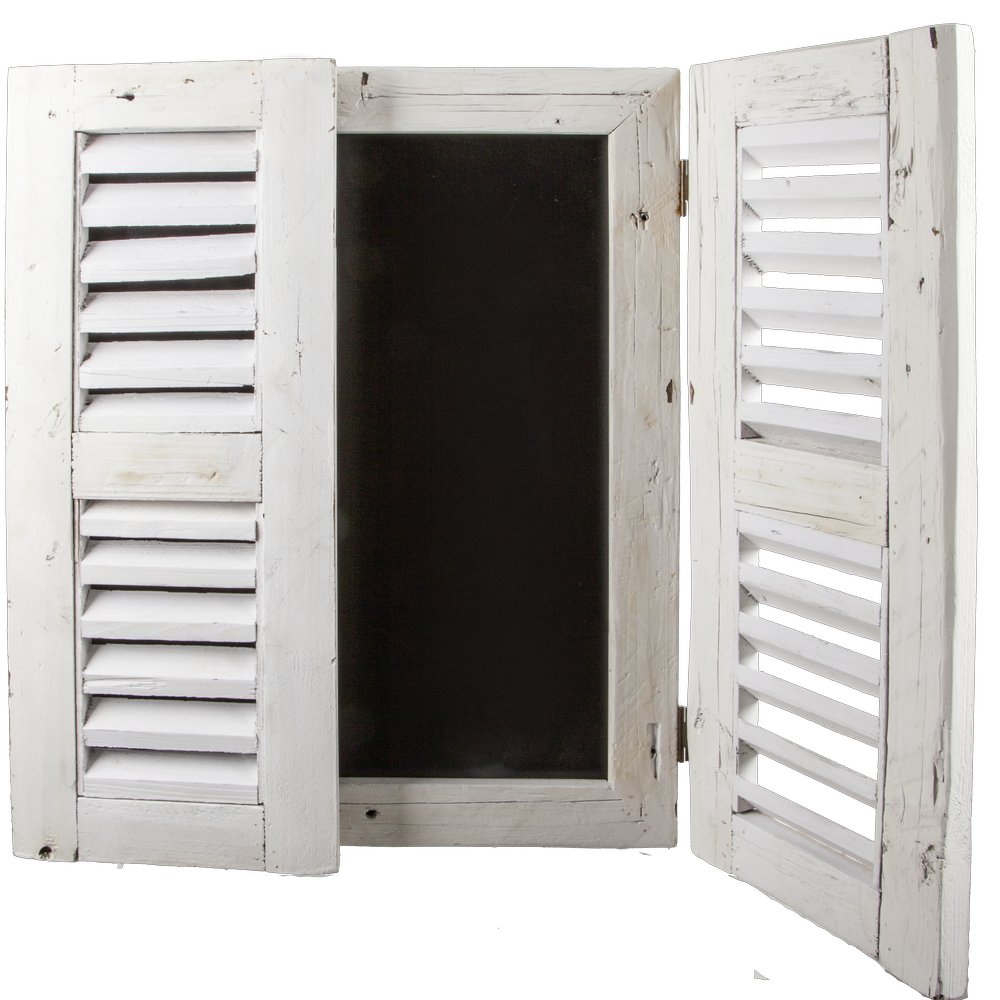 Holzfenster mit Kreidetafel weiß, 70 cm