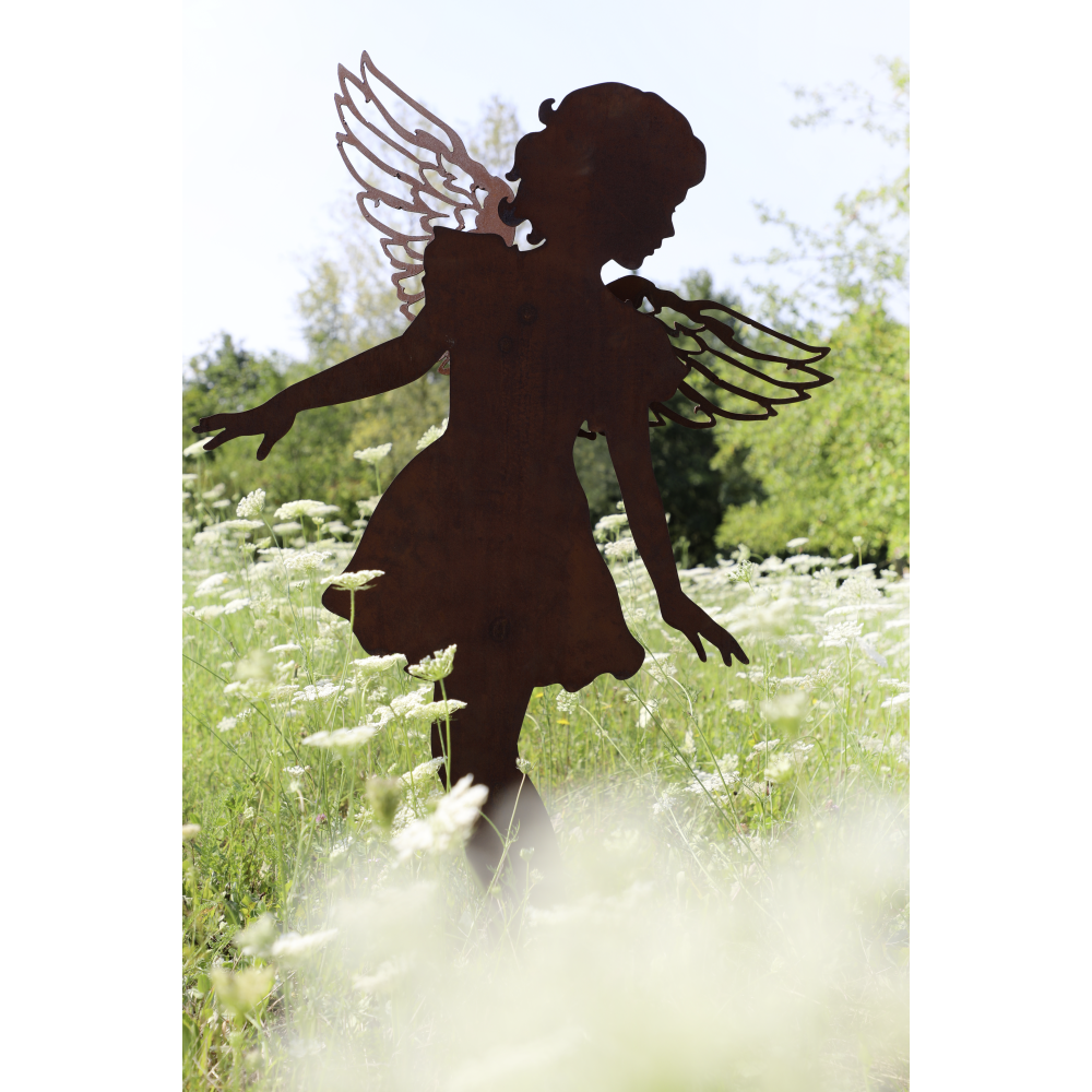 Engel Rost stehend Metall, 104 cm