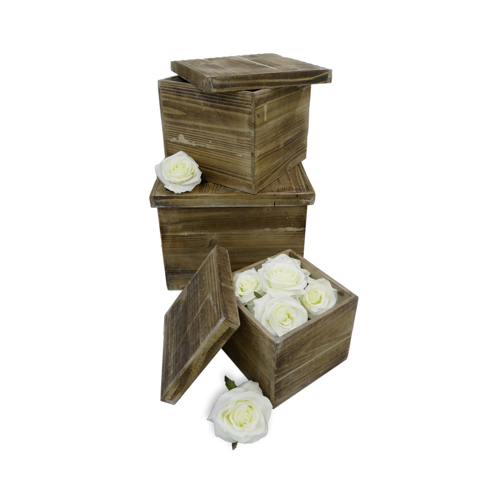 Holzgeschenkbox Antik-Art/Vintage, 20 x 20 x 17 cm