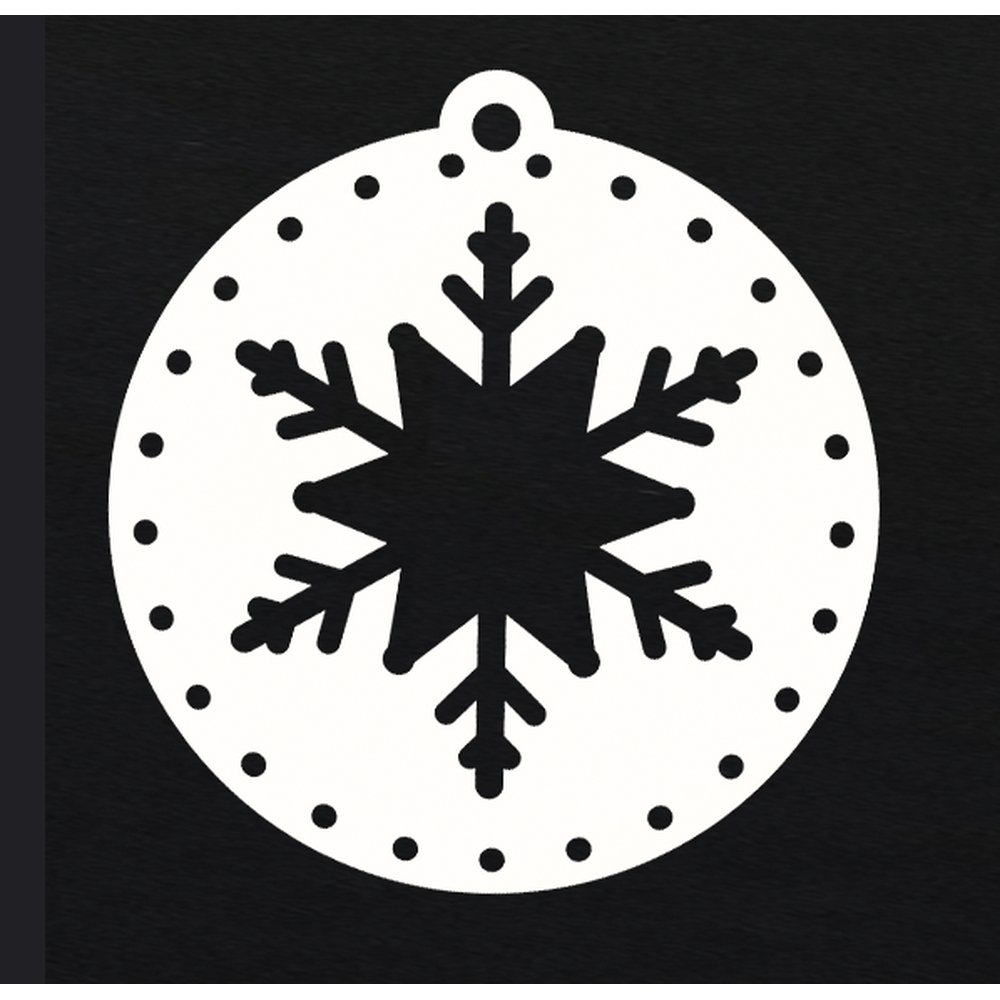 Anhänger Eiskristall rund D3 weiß, Ø 9,5 cm