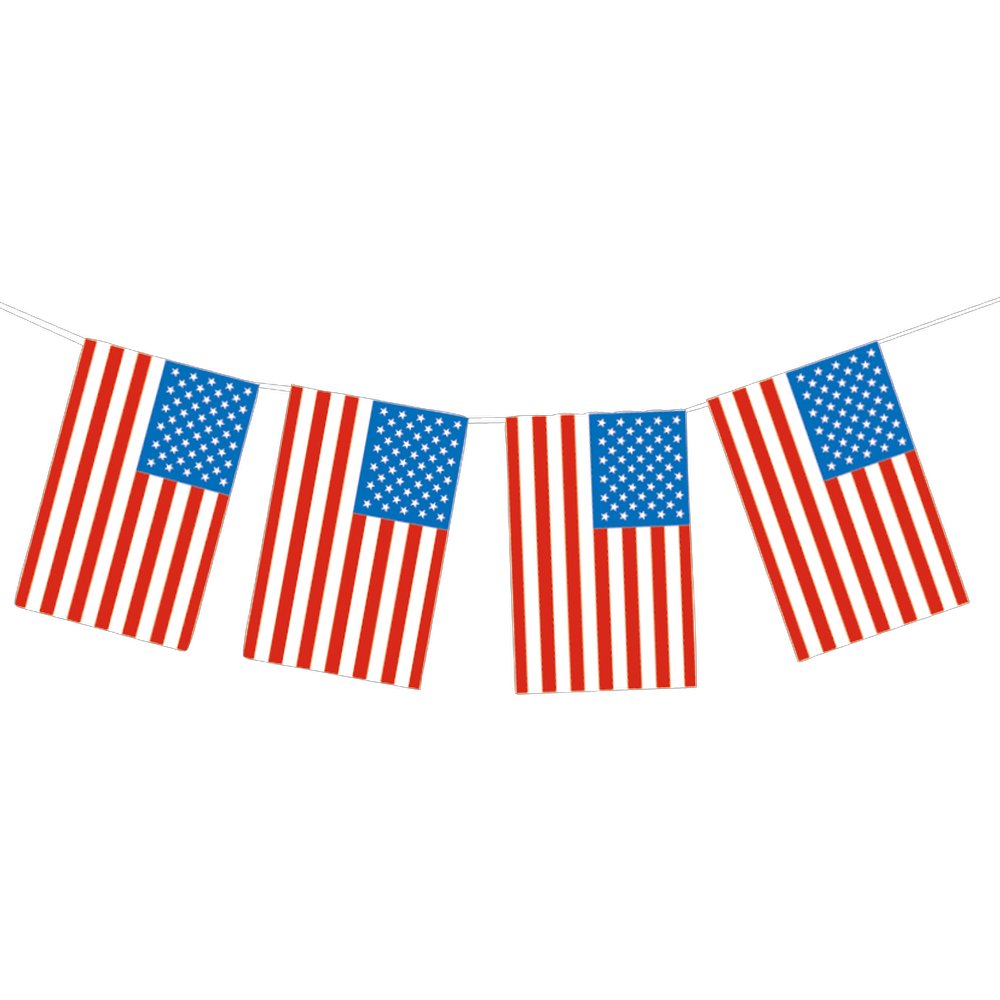 Flaggenkette aus Papier USA 5 m