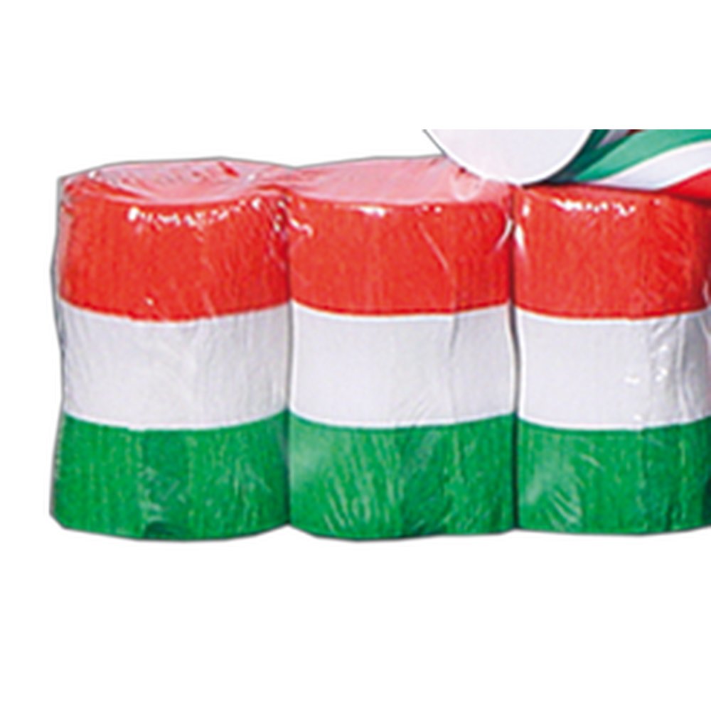 Flaggenkrepp Italien 3er Pack grün-weiß-rot, 10 cm x 10 m