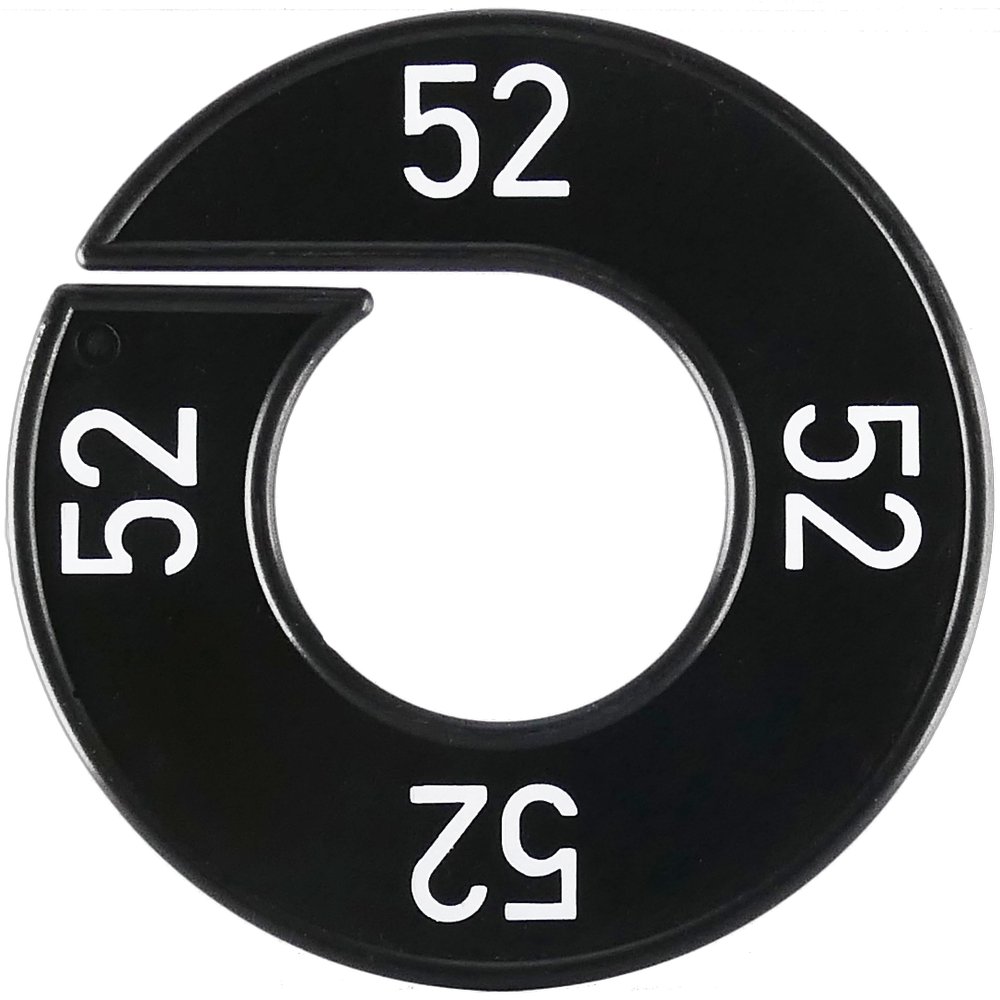 Größenscheibe 1 Stück schwarz Größe 52