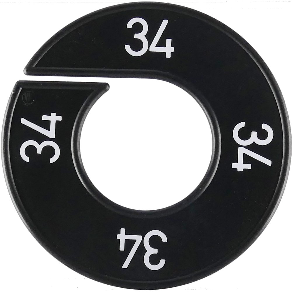 Größenscheibe 1 Stück schwarz Größe 34