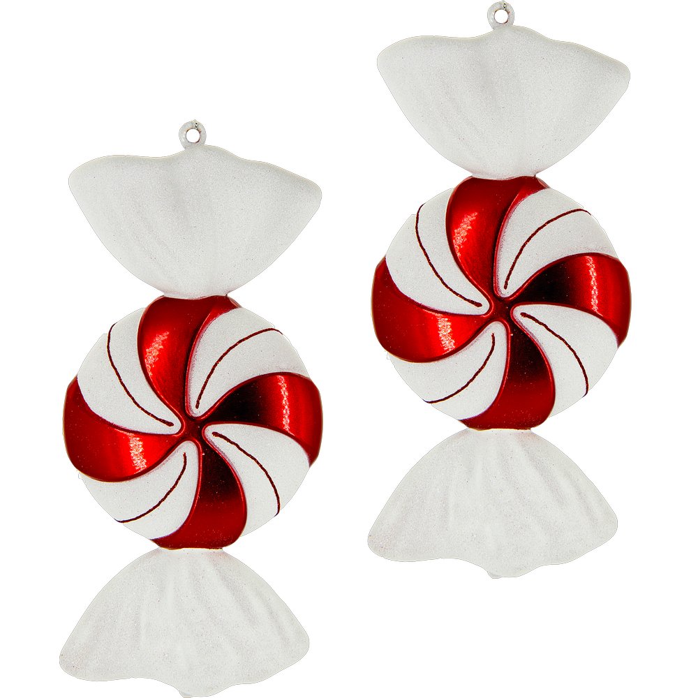 Weihnachtskugel Bonbon Style 2 rot-weiß, 30 cm