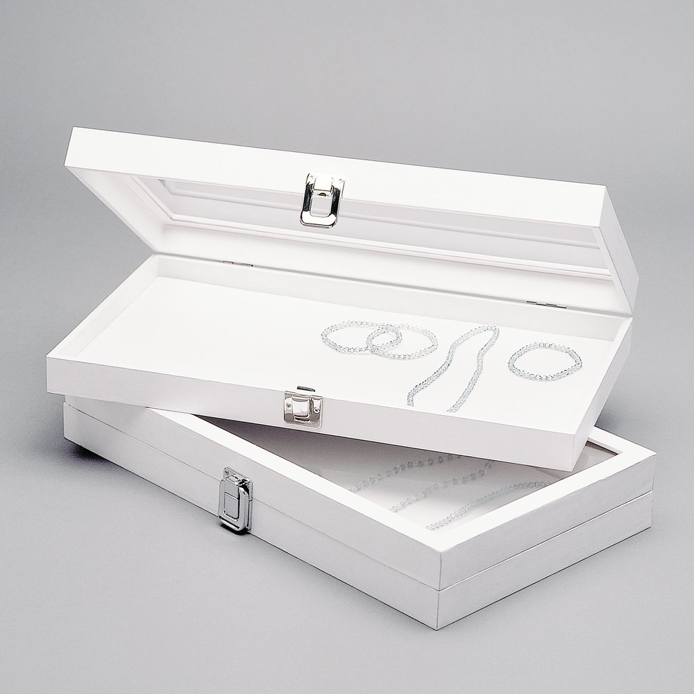 Präsentationsschatulle für Schmuck weiß, 21 x 37 x 5 cm