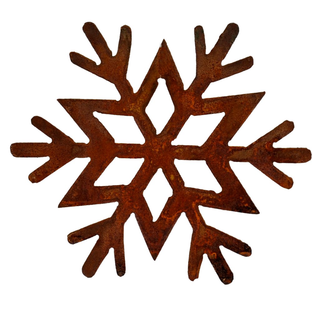 Schneeflocke-Hänger Metall/Rosteffekt, Ø 15 cm