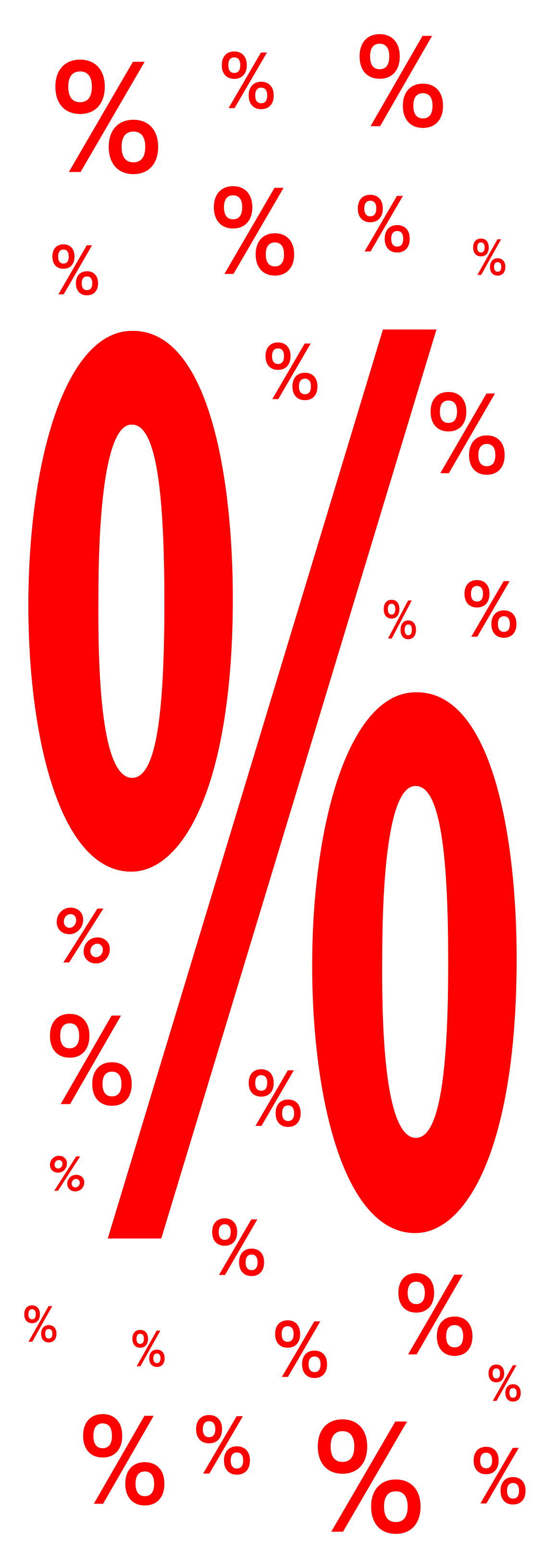 Banner %-Zeichen weiß/rot,B 48 x L 138 cm