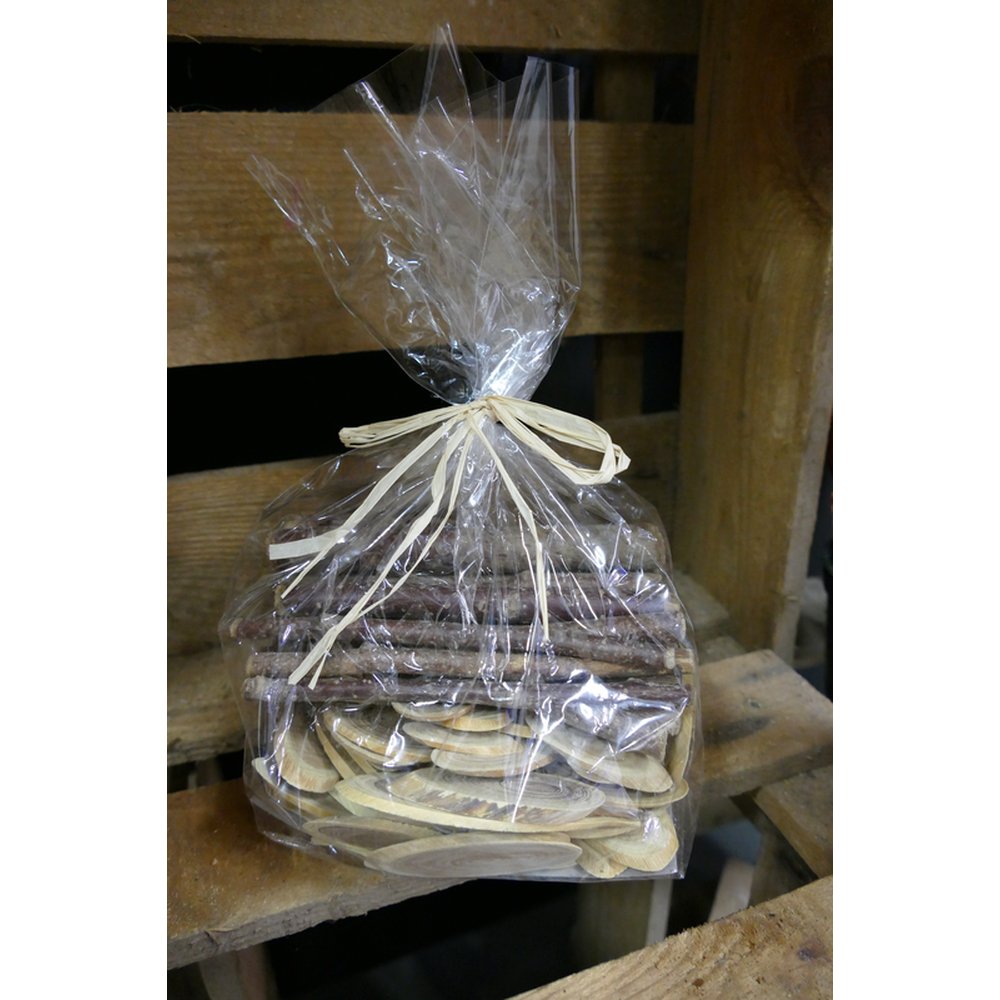 Holzbaumscheiben länglich mit Ästen Streumix, 250g, 4-7 cm, Äste 9-13 cm