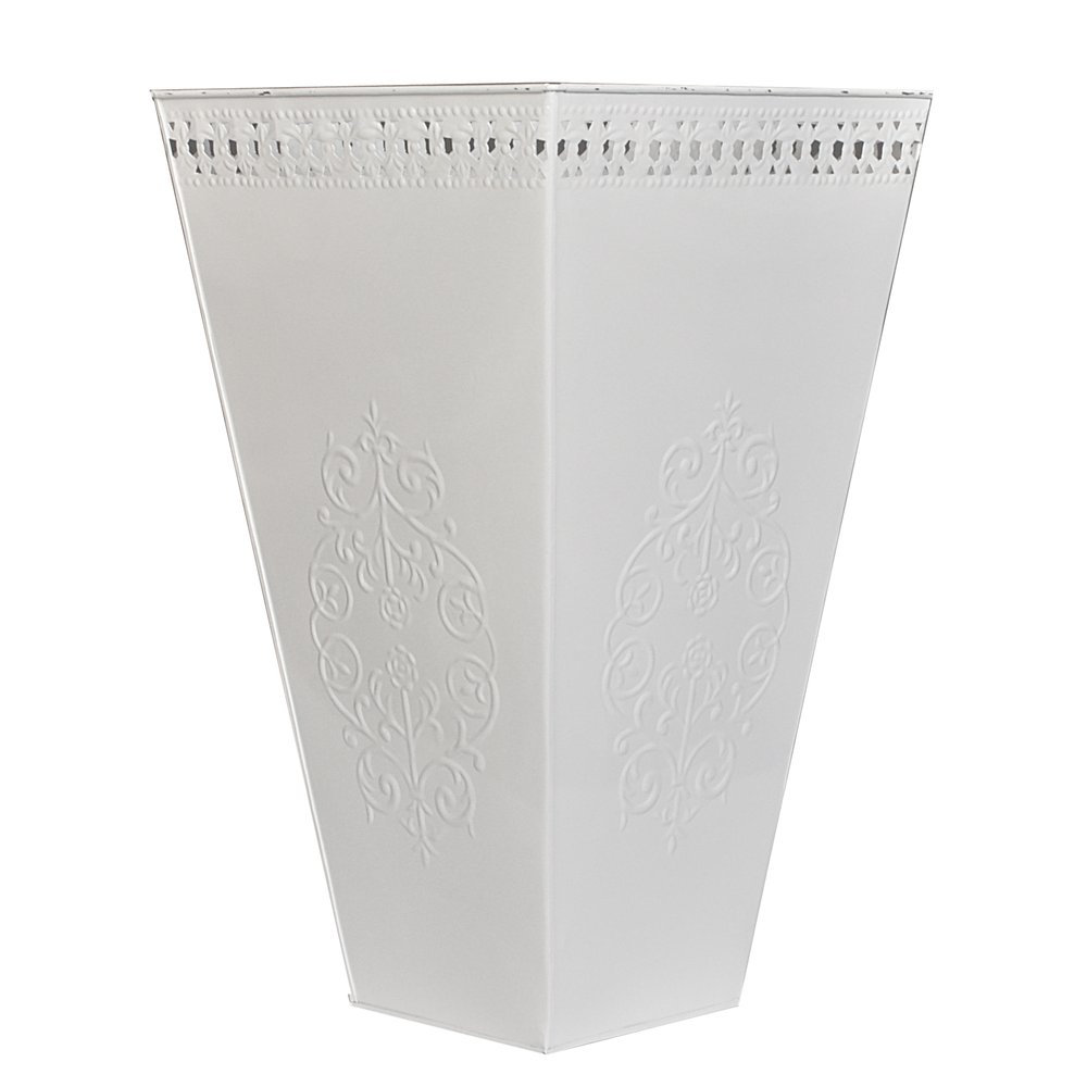 Metallvase Ornament weiß, Ø 33 x 55 cm