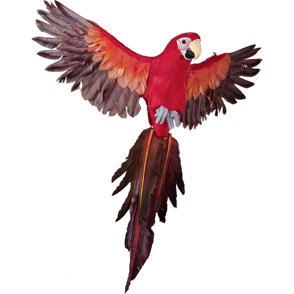 Papagei fliegend rot, 60 cm