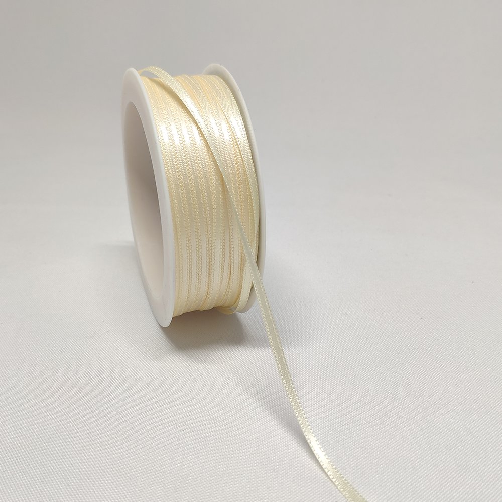 Doppelsatinband creme, 3 mm x 50 m