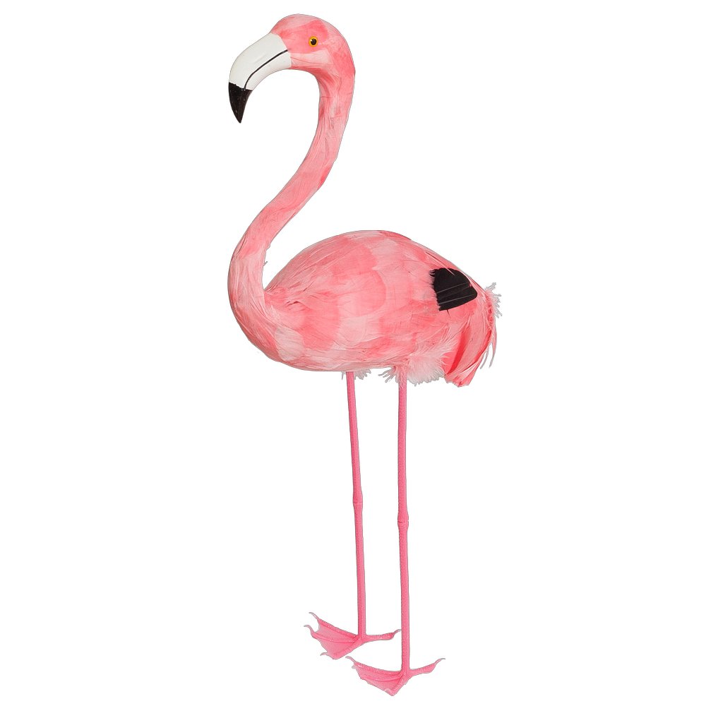 Flamingo Tierattrappe Kopf oben klein, 55 cm