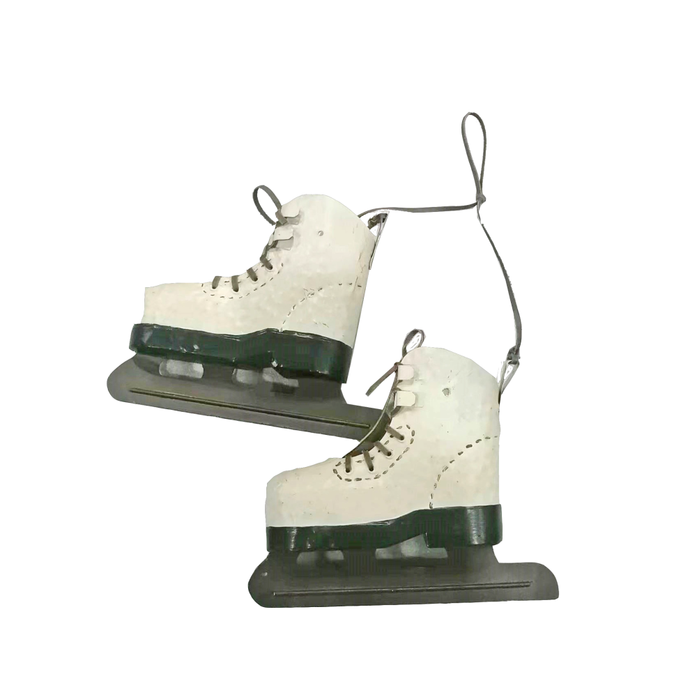 Traditionelle Schlittschuhe weiß,22 x 6 x 16 cm