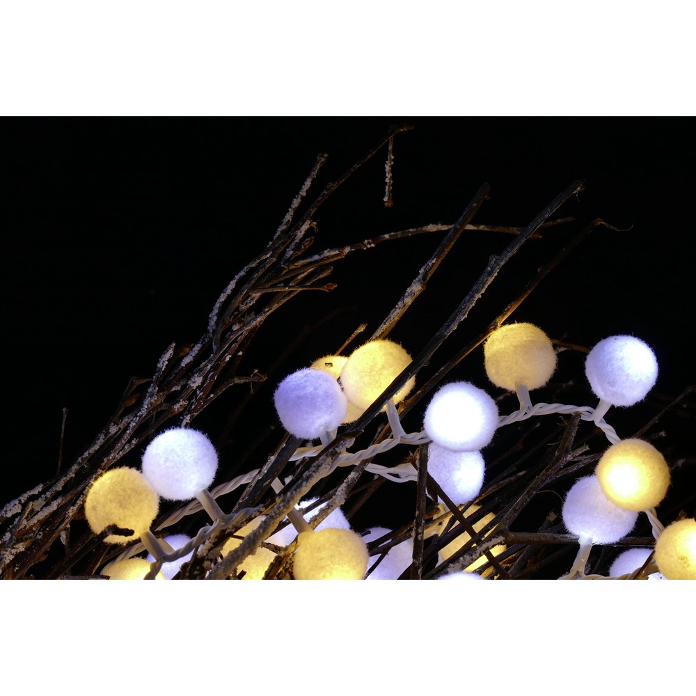 Lichterkette Baumwol  warm-weiß + kalt-weiß 128 LEDs
