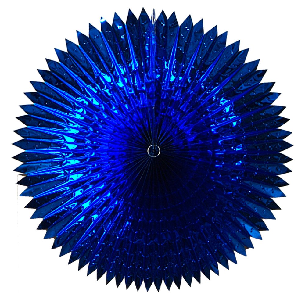 Faltfächer Metallfolie blau, Ø 90 cm