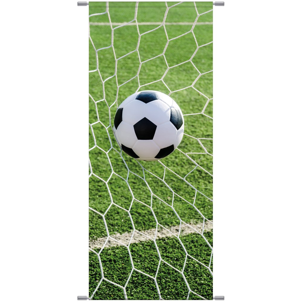 Banner Fußball im Netz, 75 x 180 cm