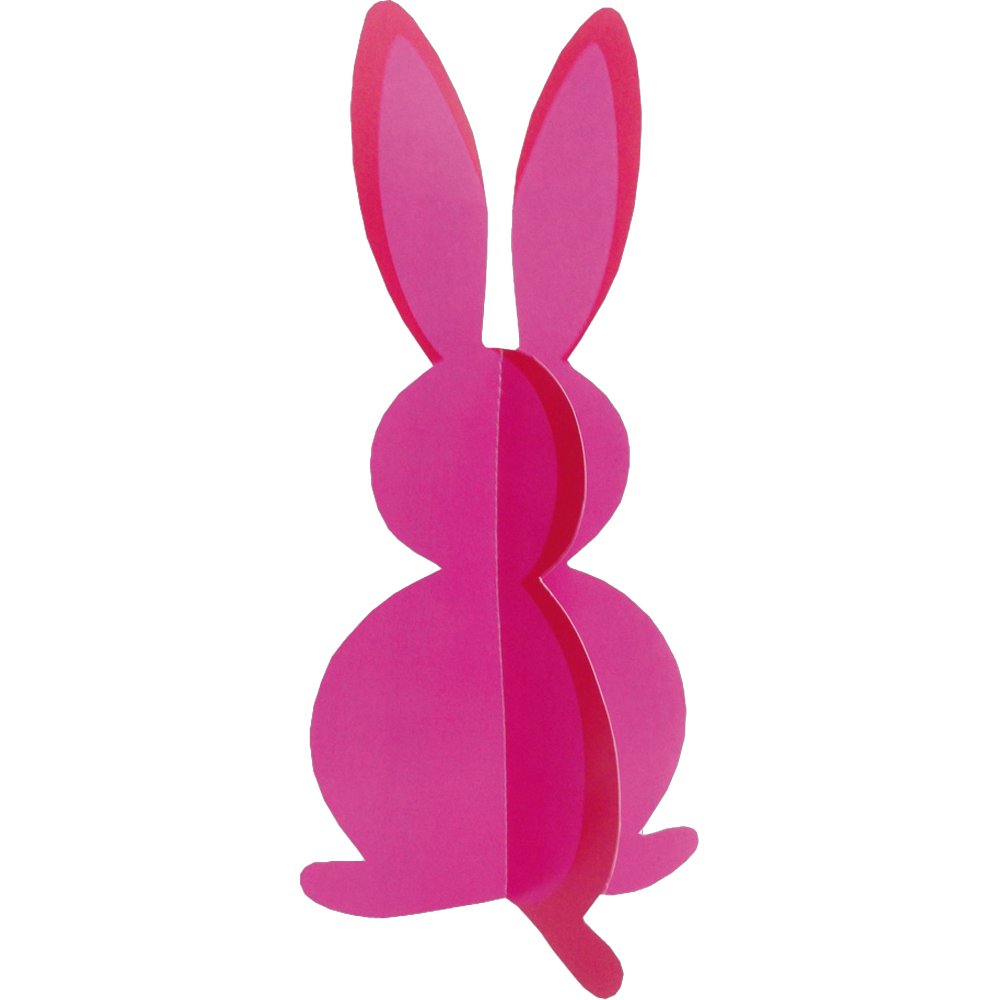Hase aus Karton faltbar pink,H 40 cm