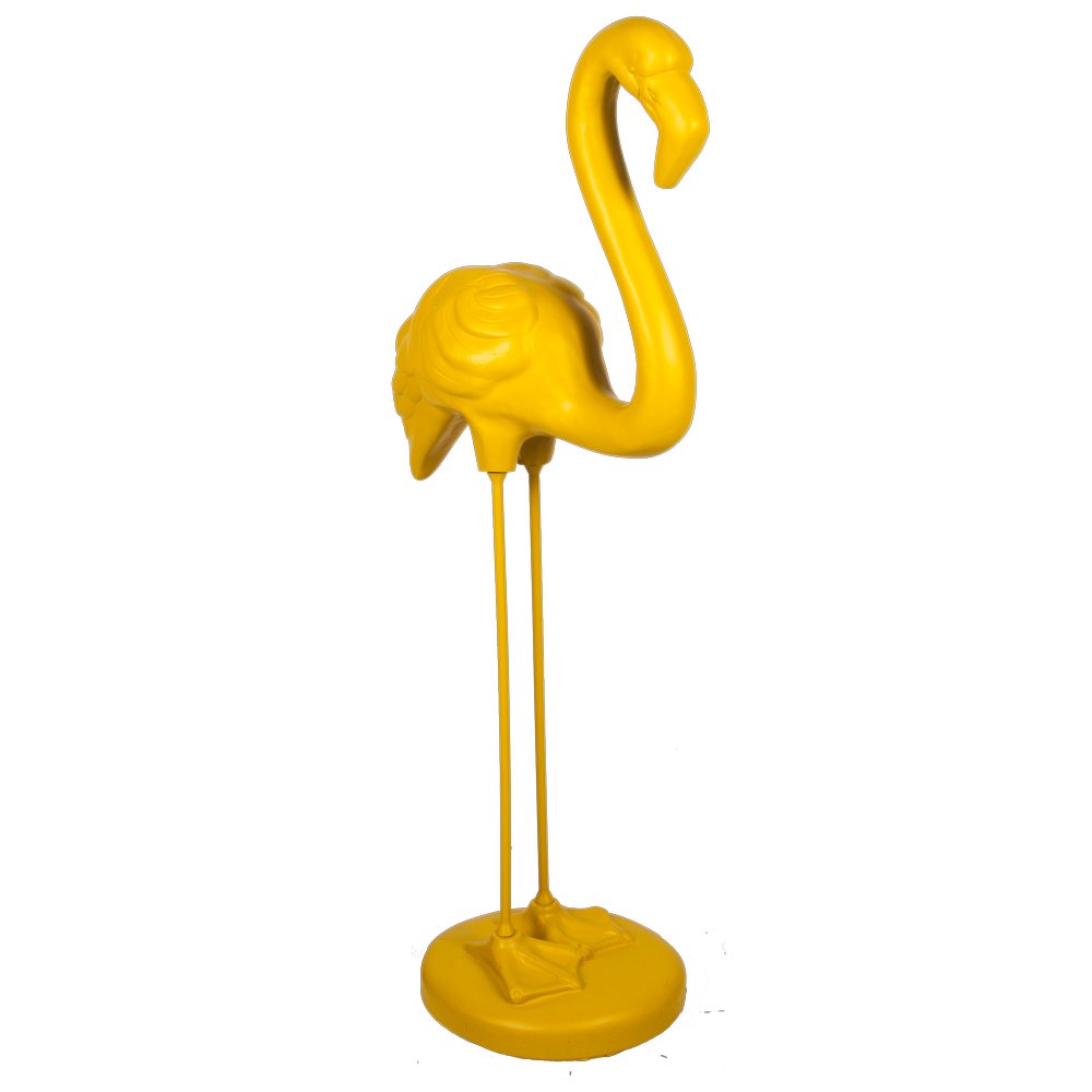 Fiberglas Objekt Flamingo gelb, H 118 cm, B 50 cm