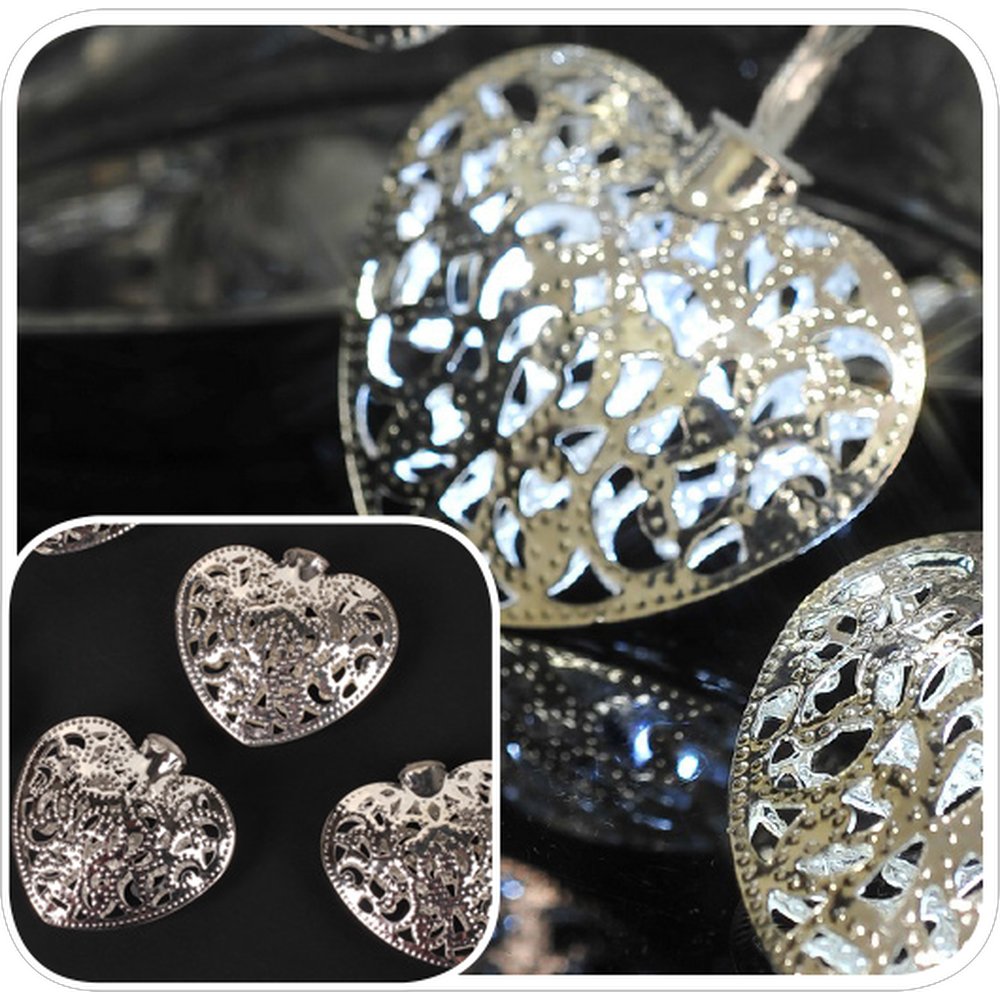 Metallherzen 20 Stück silber, 5,5 x 5 cm