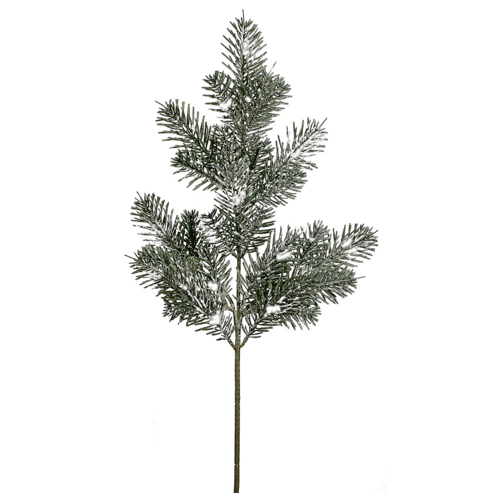 Tannenzweig Elba beschneit grün-weiß, 64 cm