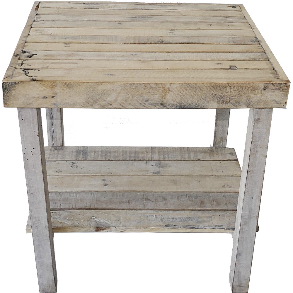 Holz-Tisch klein natur gebürstet, 56 cm