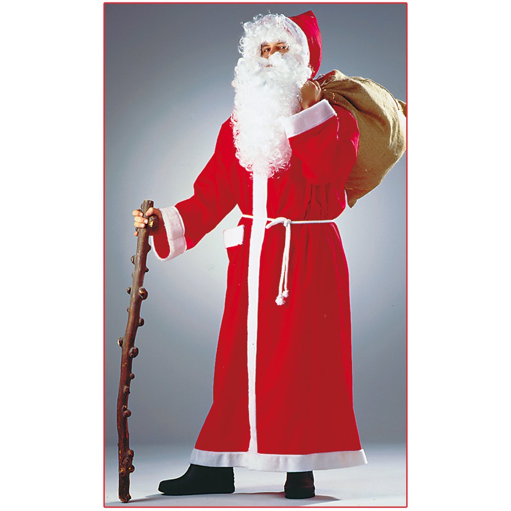 Nikolausmantel Stoff lang rot-weiß, unisize