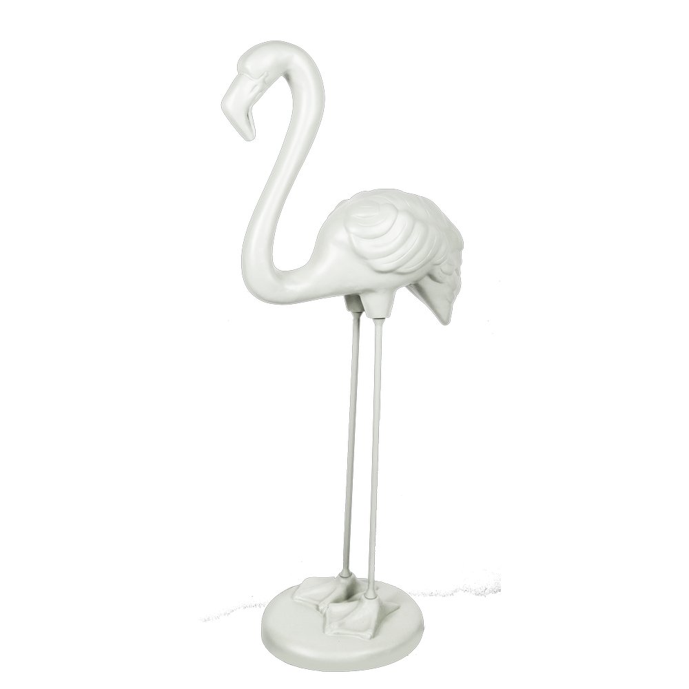Fiberglas Objekt Flamingo weiß, H 118 cm, B 50 cm