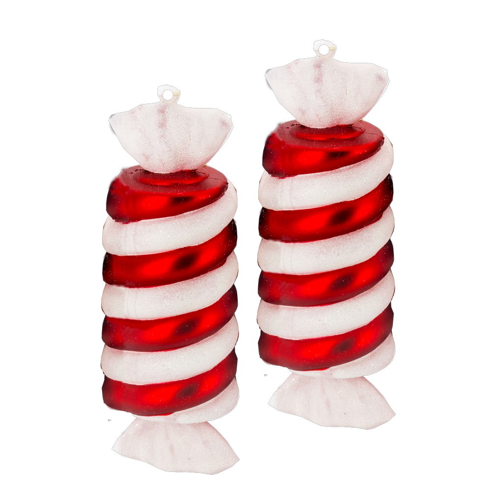 Weihnachtskugel Bonbon Style 3 rot-weiß, 30 cm