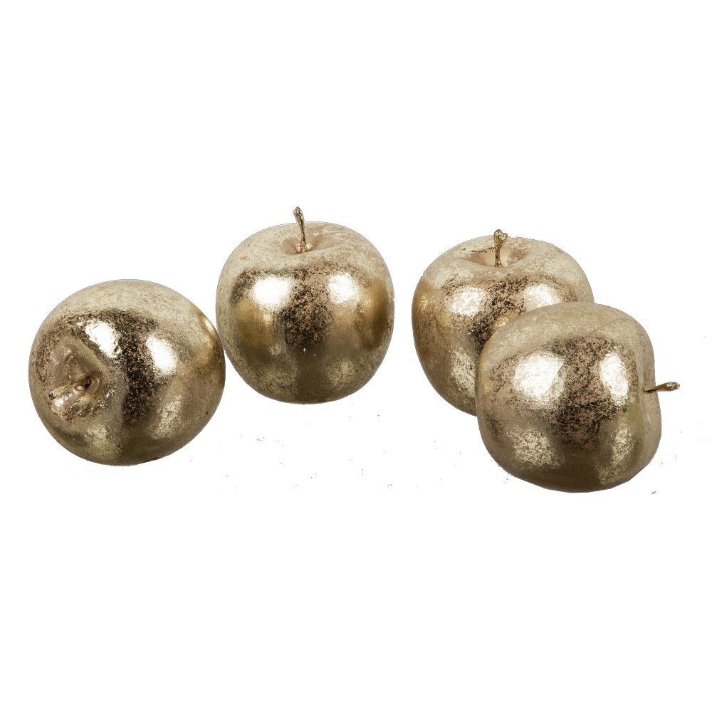 Goldene Äpfel 4 Stück gold, Ø 8 cm