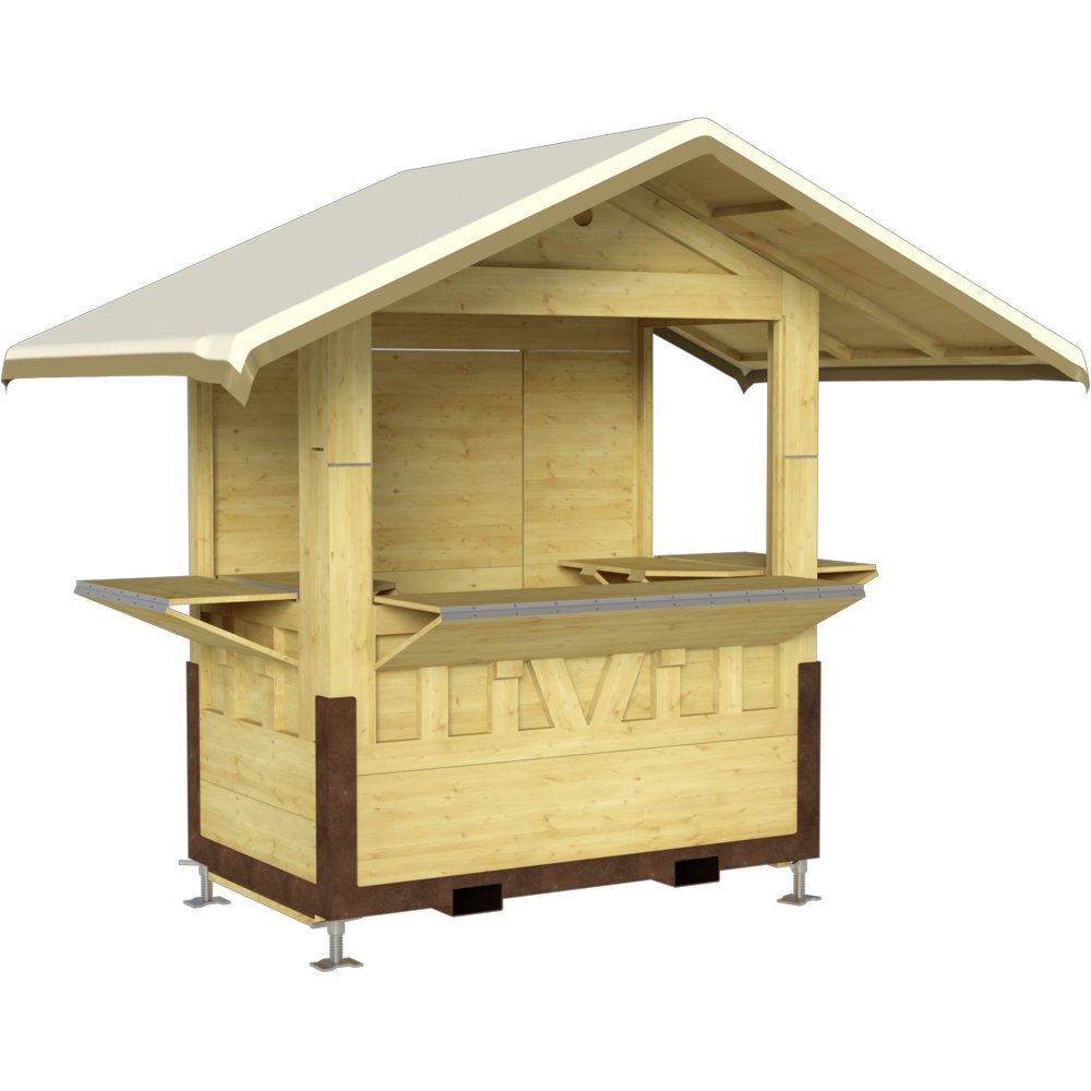 Markthütte faltbar smal natur, 4,20 x 2,50 x 2,70 m