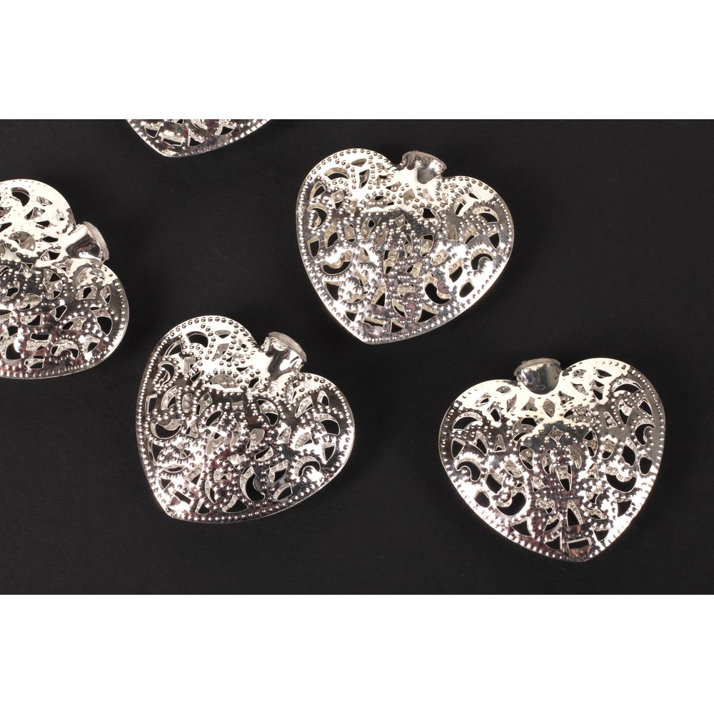 Metallherzen 20 Stück silber, 5,5 x 5 cm