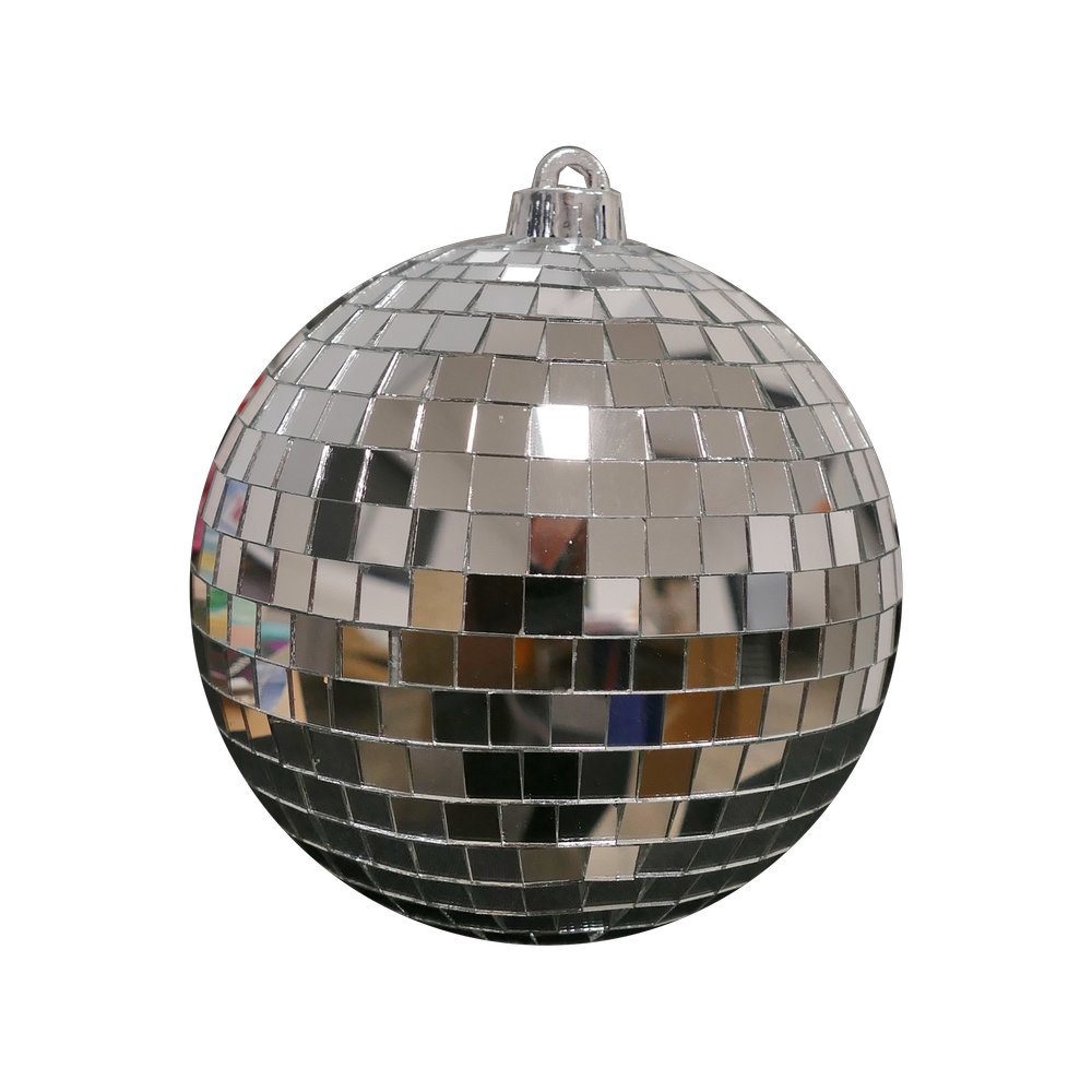 Spiegelkugel-Weihnachtskugeln silber, 4 Stück Ø 10 cm