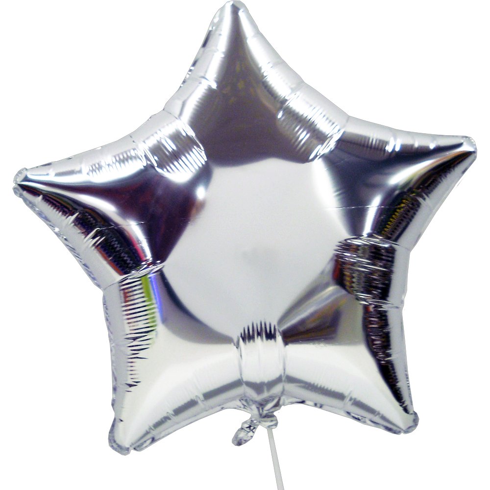 Folienballon Stern metallic-silber, 45 cm