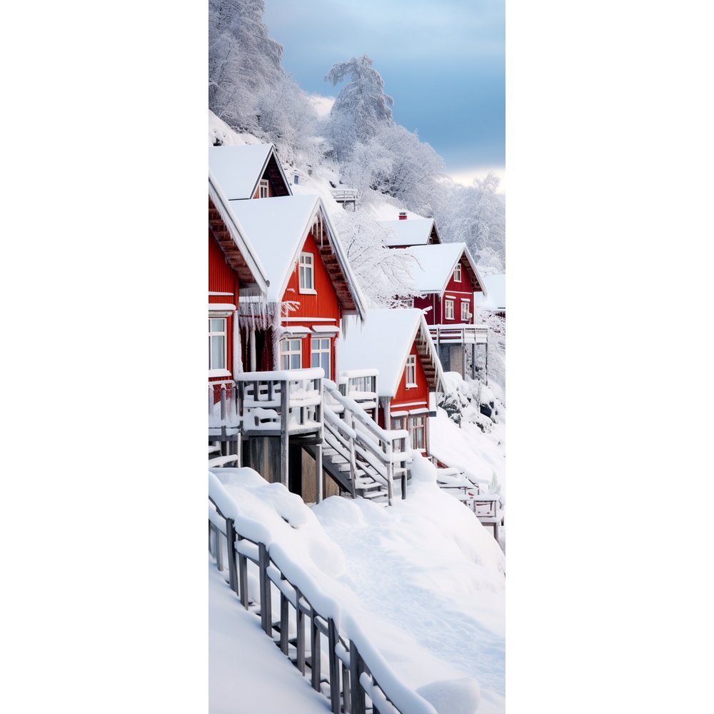 Banner Verschneite Häuser ,75 x 180 cm