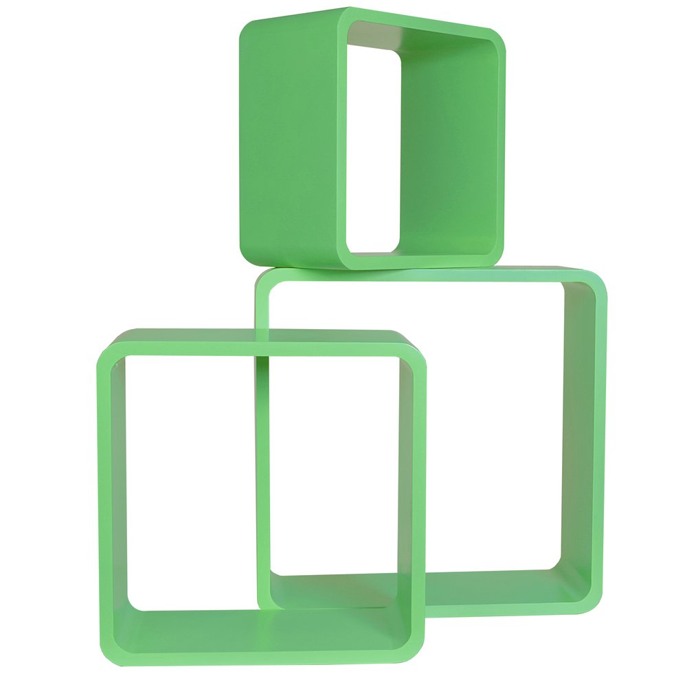 Dekowürfel Quadrat 3-teilig grün, 50/42/35 cm