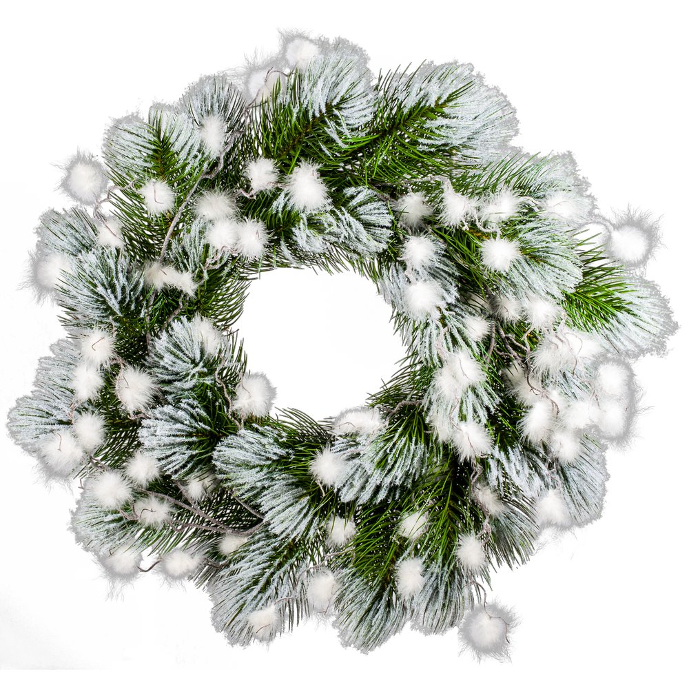 Kranz Kiefer Grande grün-weiß, Ø 122 cm