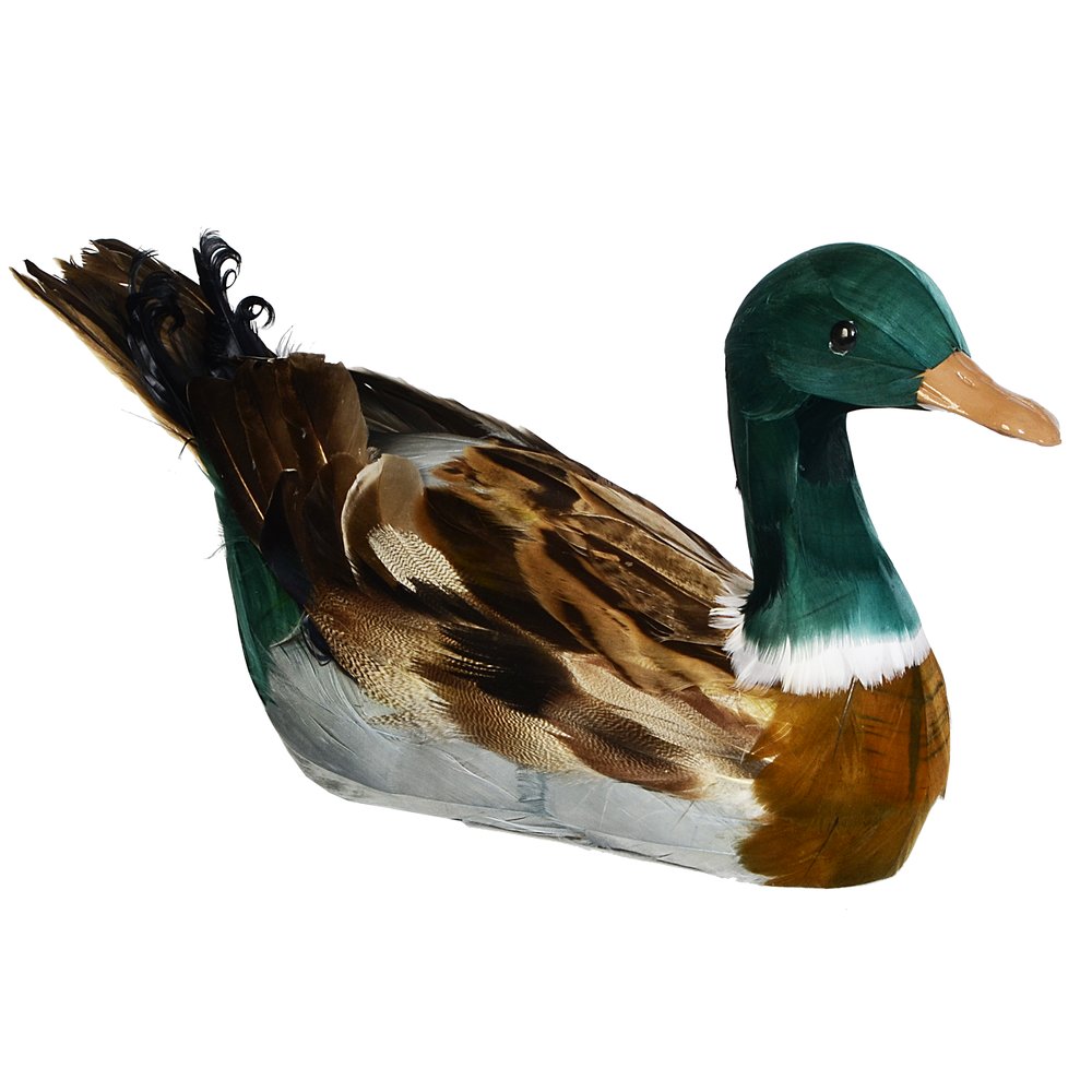 Ente Tierattrappe schwimmend braun-grün, 34 x 18 cm