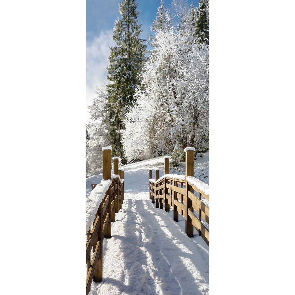 Banner Wintertanne mit Brücke, 75 x 180 cm