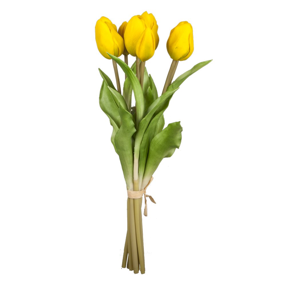 Tulpenstrauß x7 hochwertig gelb, Ø 20 x H 38 cm