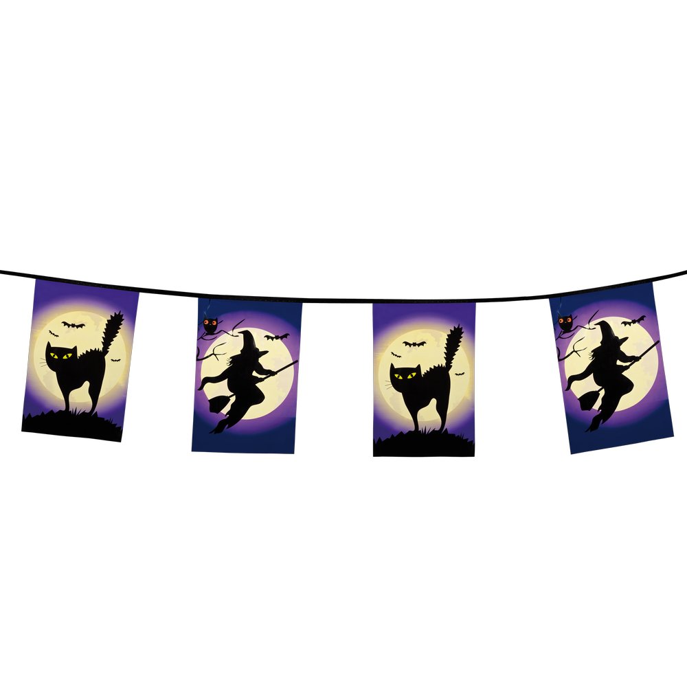 Halloween Fahnenkette XL bunt 8 m
