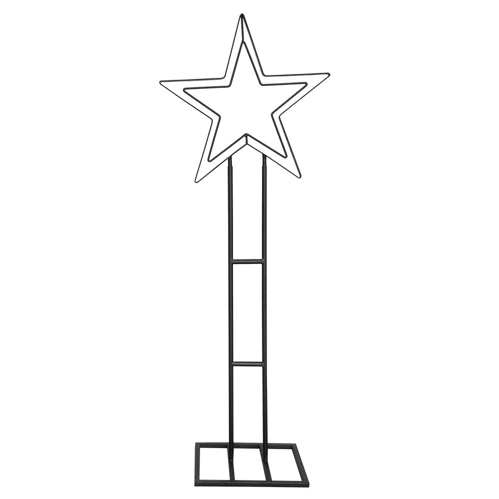 Metallaufsteller Stern schwarz, 119 cm