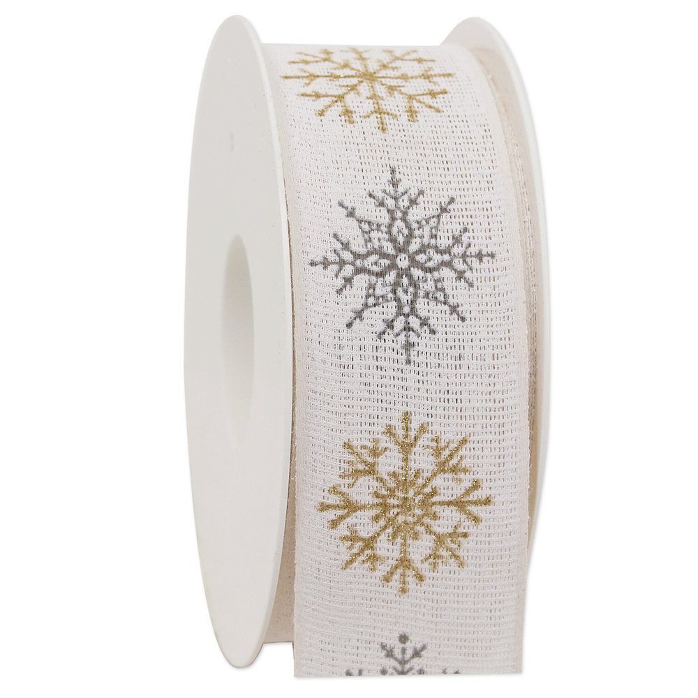 Band Eiskristalle Mix weiß, 40mm x 20m
