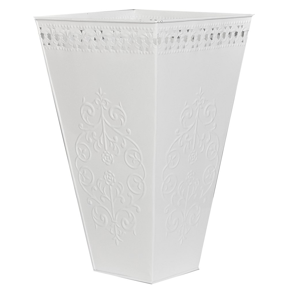 Metallvase Ornament weiß, Ø 27 x 45 cm