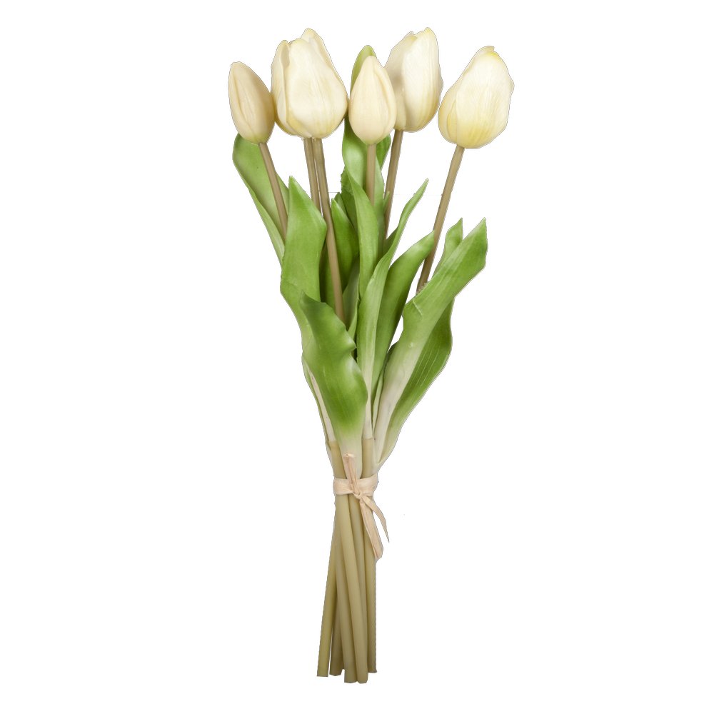 Tulpenstrauß x7 hochwertig weiß, Ø 20 x H 38 cm