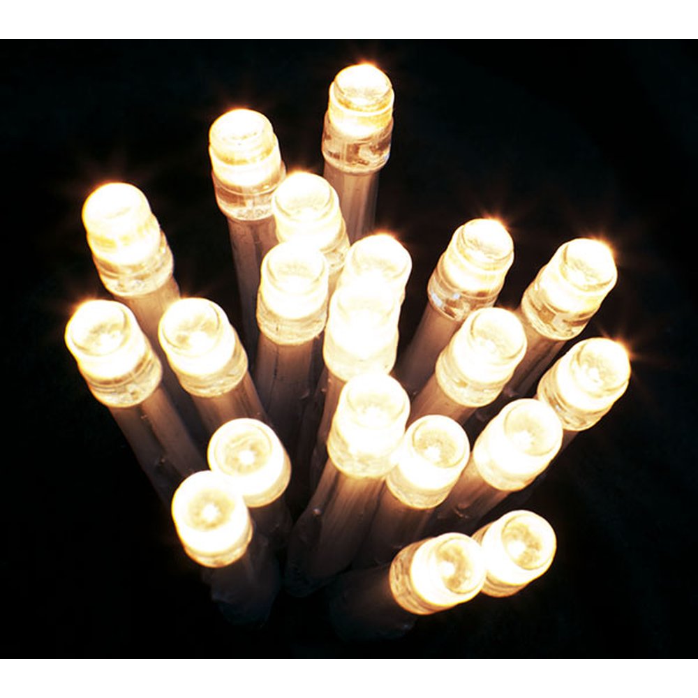 Batterie Lichterkette IP44+ warm-weiß, grün,1,9 M + 50 cm