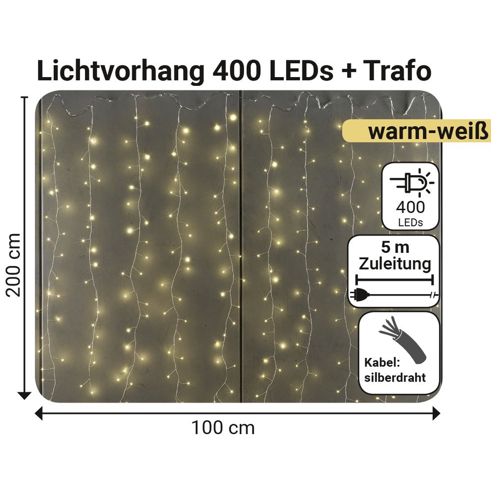 Lichtvorhang filigran 400 LEDs